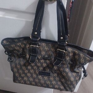Dooney & Bourke Black and Brown Monogram Tote